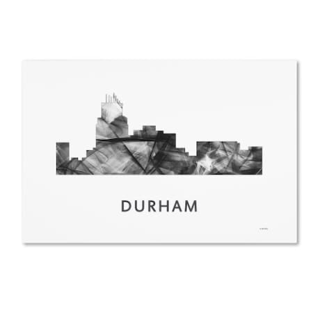 Marlene Watson 'Durham North Carolina Skyline WB-BW' Canvas Art,22x32